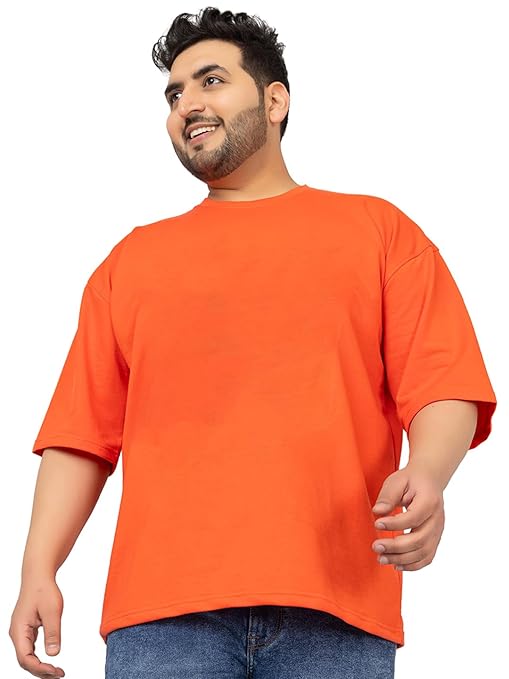 Men's cotton T-shirt in golden orange from Seasons, featuring a comfortable fit and casual style.
