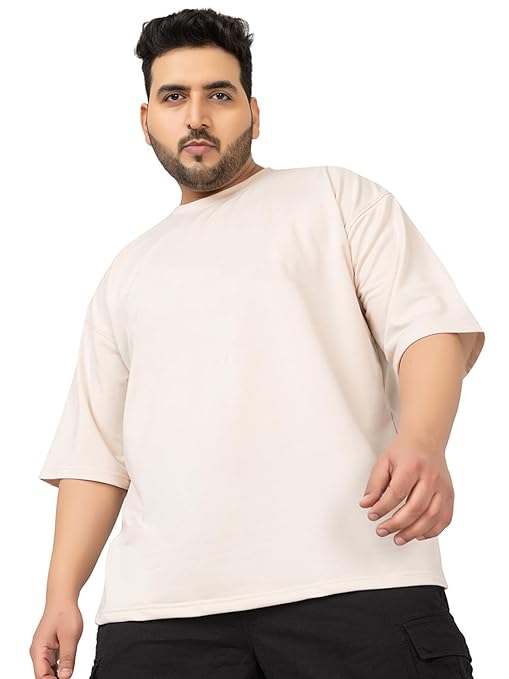 Men's cotton khaki T-shirt by Seasons with a classic fit, featuring a soft fabric and casual style for everyday wear.
