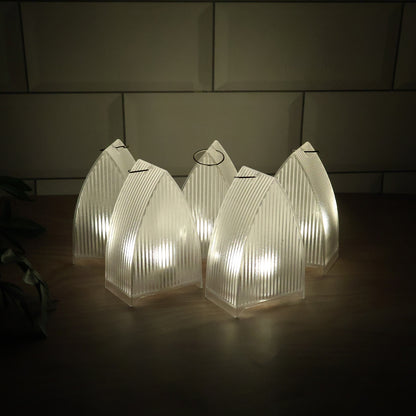 Set of 5 Wukusy LED flameless decorative lantern lights for home decor, featuring warm glow and realistic candle-like appearance.