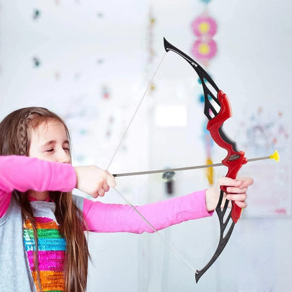 Wukusy Arrow Big Archery Toy set includes 1 bow, 3 arrows, a target, and an arrow holder for kids' archery play.