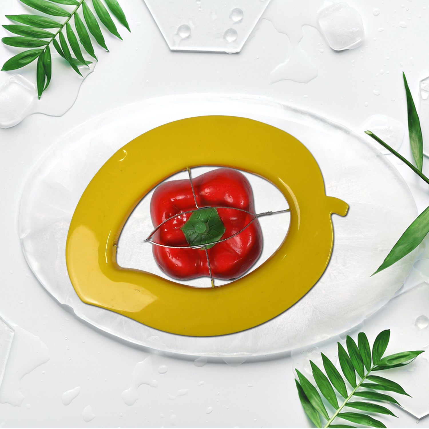 Wukusy mango cutter slicer with sharp blades and non-slip handle, ideal for home kitchen fruit preparation.