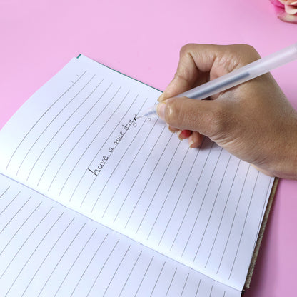 Set of six transparent black gel pens by Wukusy with smooth writing ink, ideal for precision and everyday use.