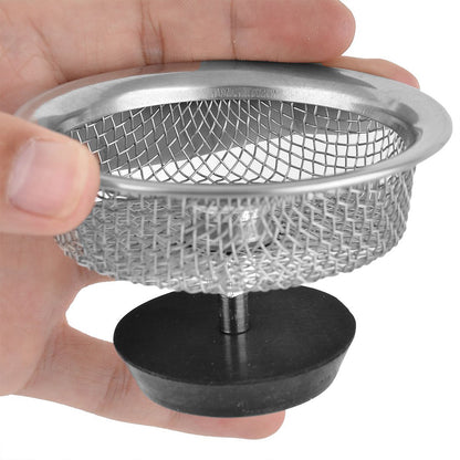 Wukusy stainless steel sink strainer basket for kitchen sink, with mesh design to catch debris and prevent clogs.