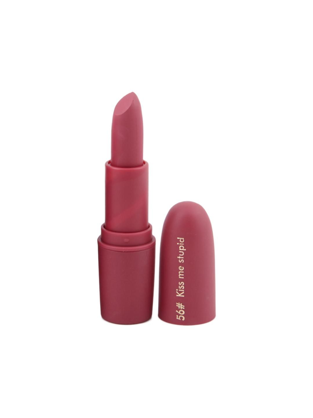 Miss Rose matte finish bullet lipstick in Shade Kiss Me Stupid 7301-026B, showing the lipstick tube with deep pink color.
