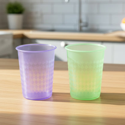 Colorful Wukusy reusable plastic drinking glass, 200ml capacity, with a clear and vibrant design, perfect for everyday use.