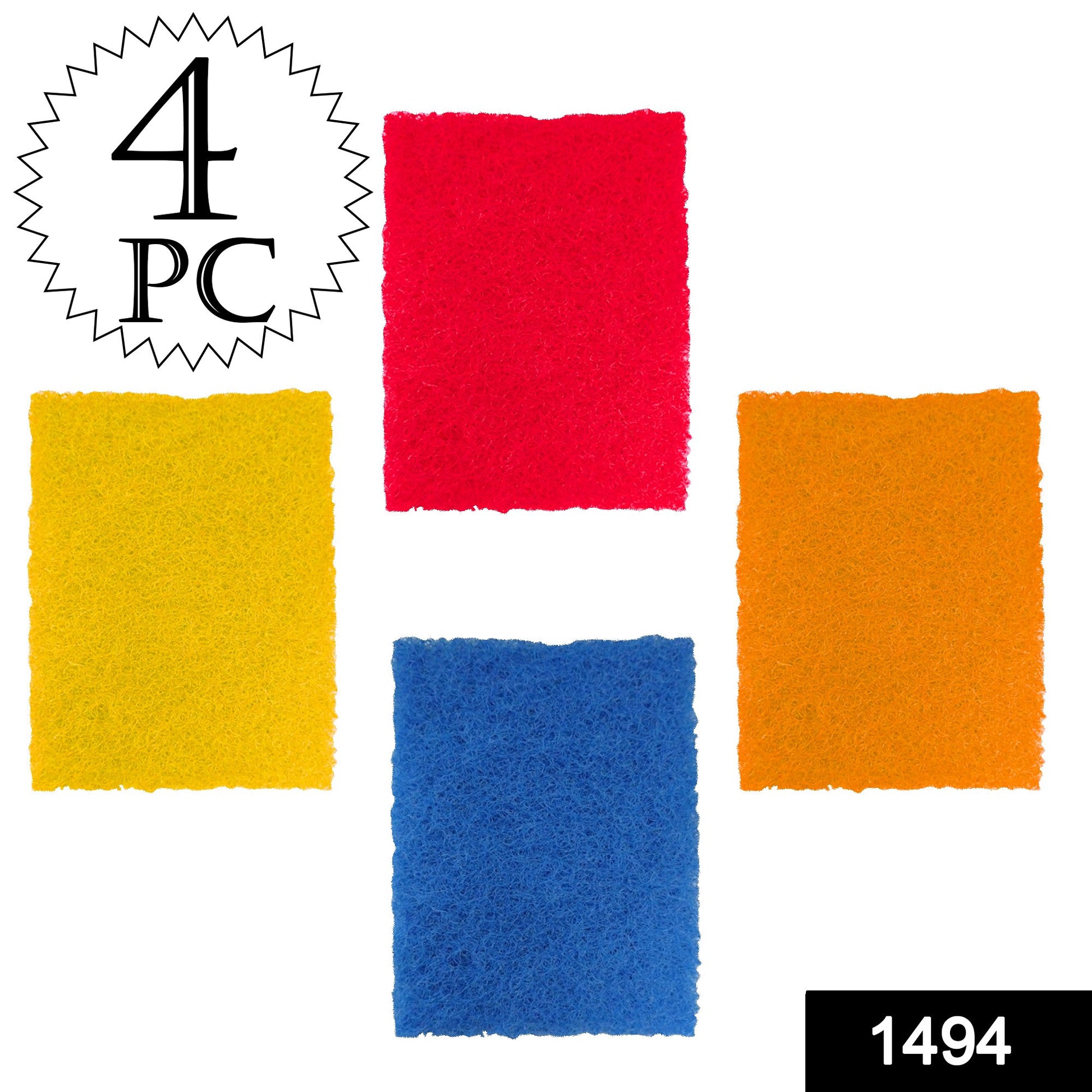 Wukusy 1494 Kitchen Scrubber Pads for utensils and tiles cleaning, pack of 4, durable and effective for kitchen scrubbing tasks