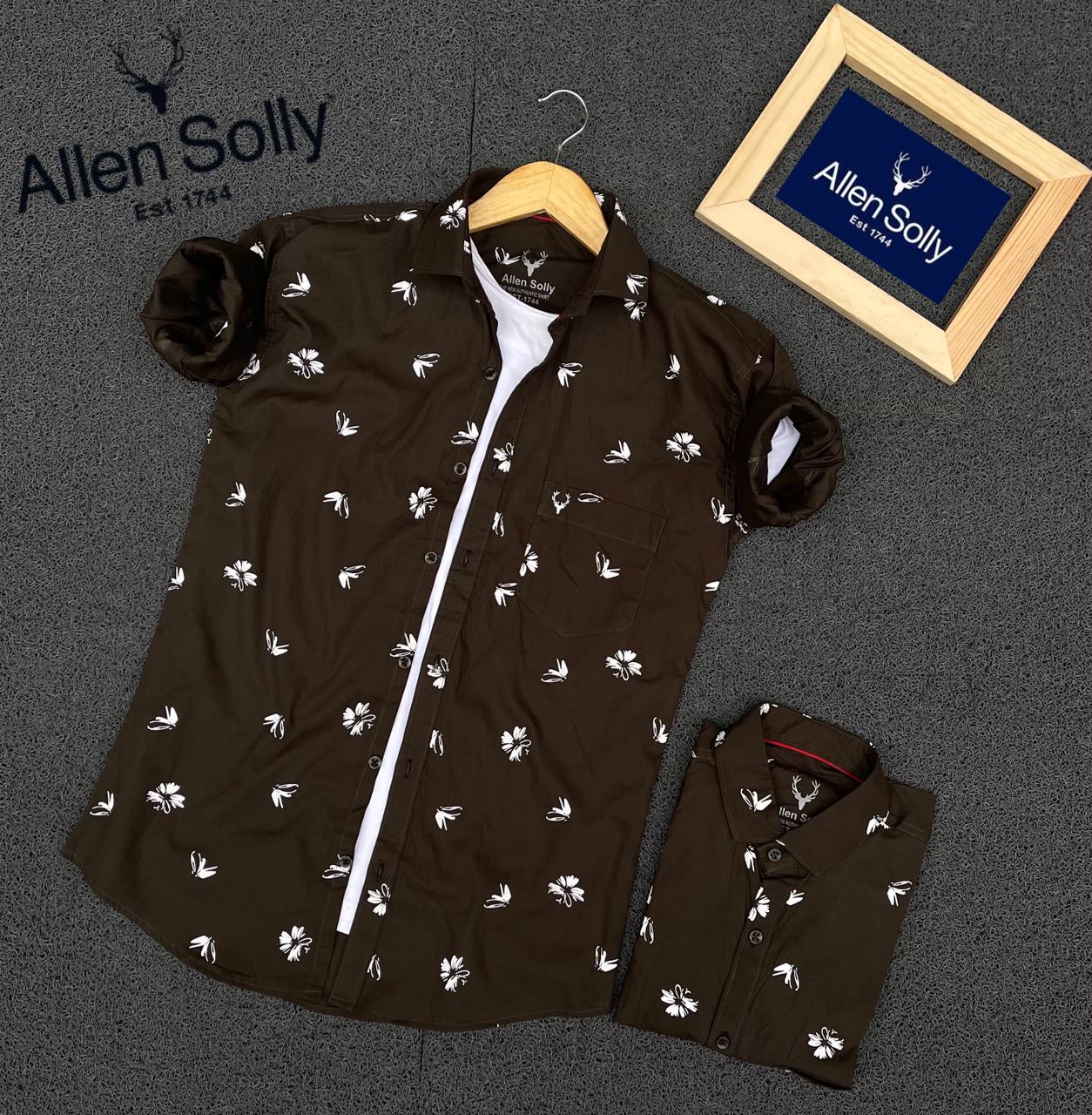 Seasons brown printed full sleeves men's shirt with button closure and collar, stylish casual shirt for men.