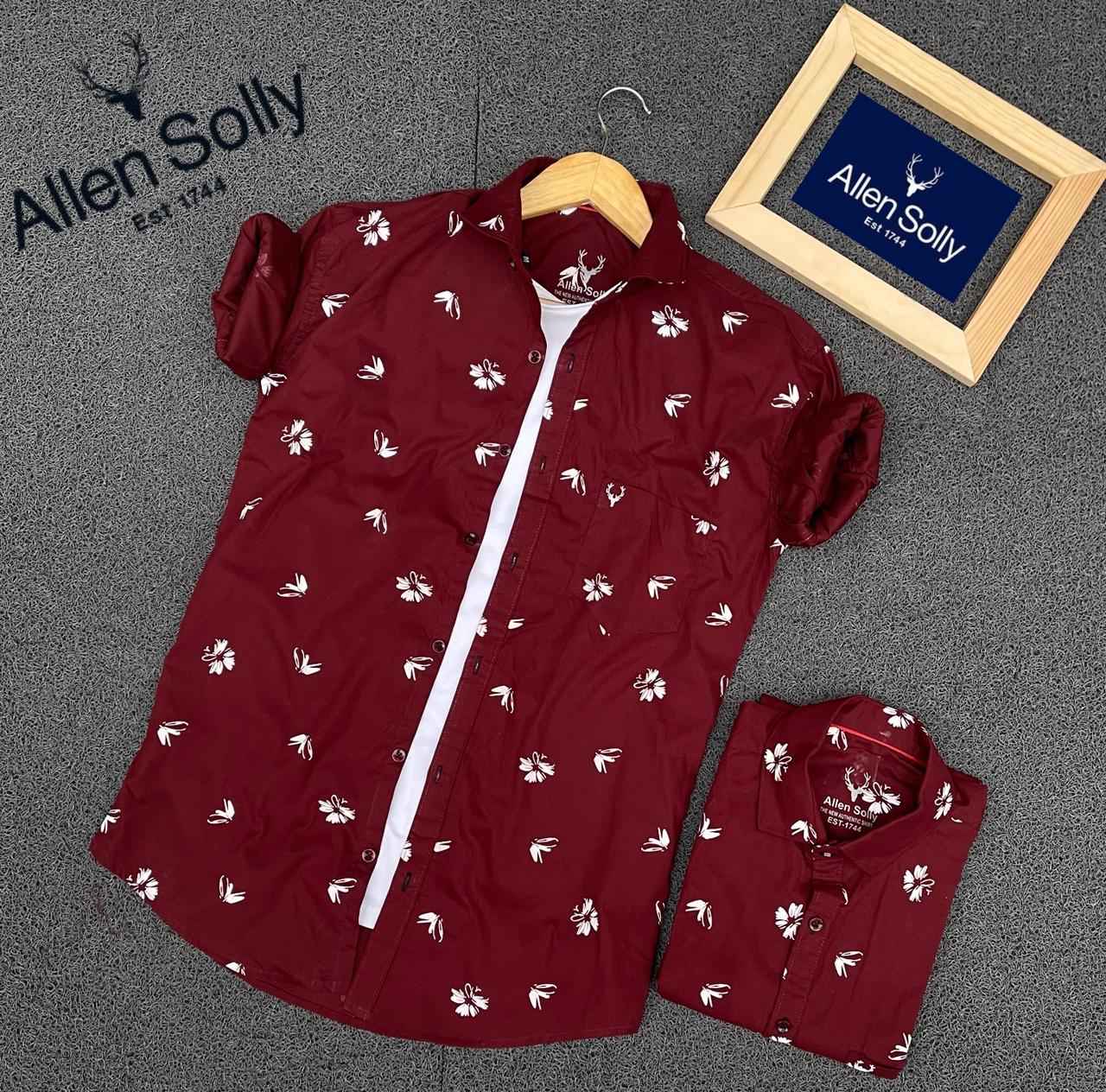 Maroon printed full sleeves men's shirt by Seasons, featuring a stylish design and comfortable fabric for casual wear.