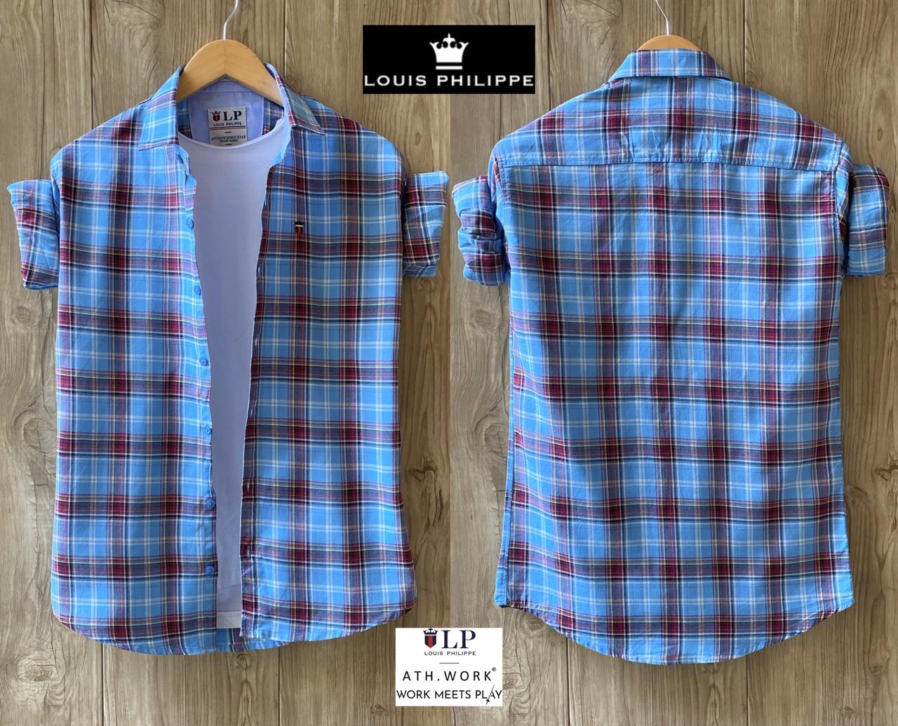 Blue full-sleeve men's shirt by Seasons featuring a classic, stylish design, perfect for formal or casual occasions.
