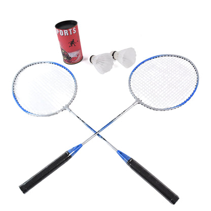 Set of Wukusy premium badminton rackets and shuttlecocks in a complete badminton set, ideal for recreational play.