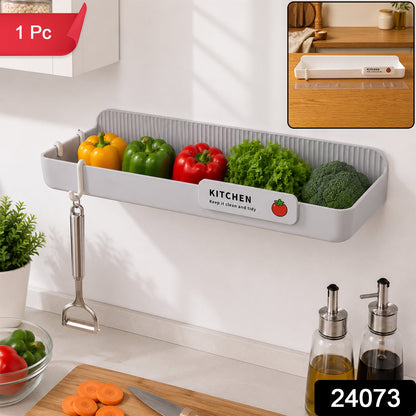 Wall Mounted Plastic Kitchen Drain Rack With Multipurpose Storage Shelf (1 Pc)