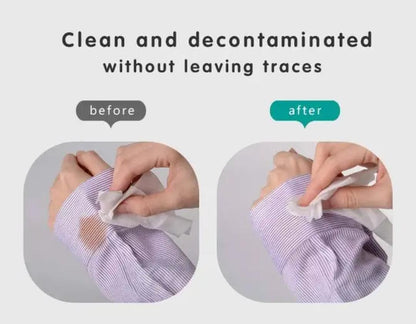 Drpshippr multipurpose stain remover wipes for cleaning stains on clothes, upholstery, and surfaces in home and kitchen use.