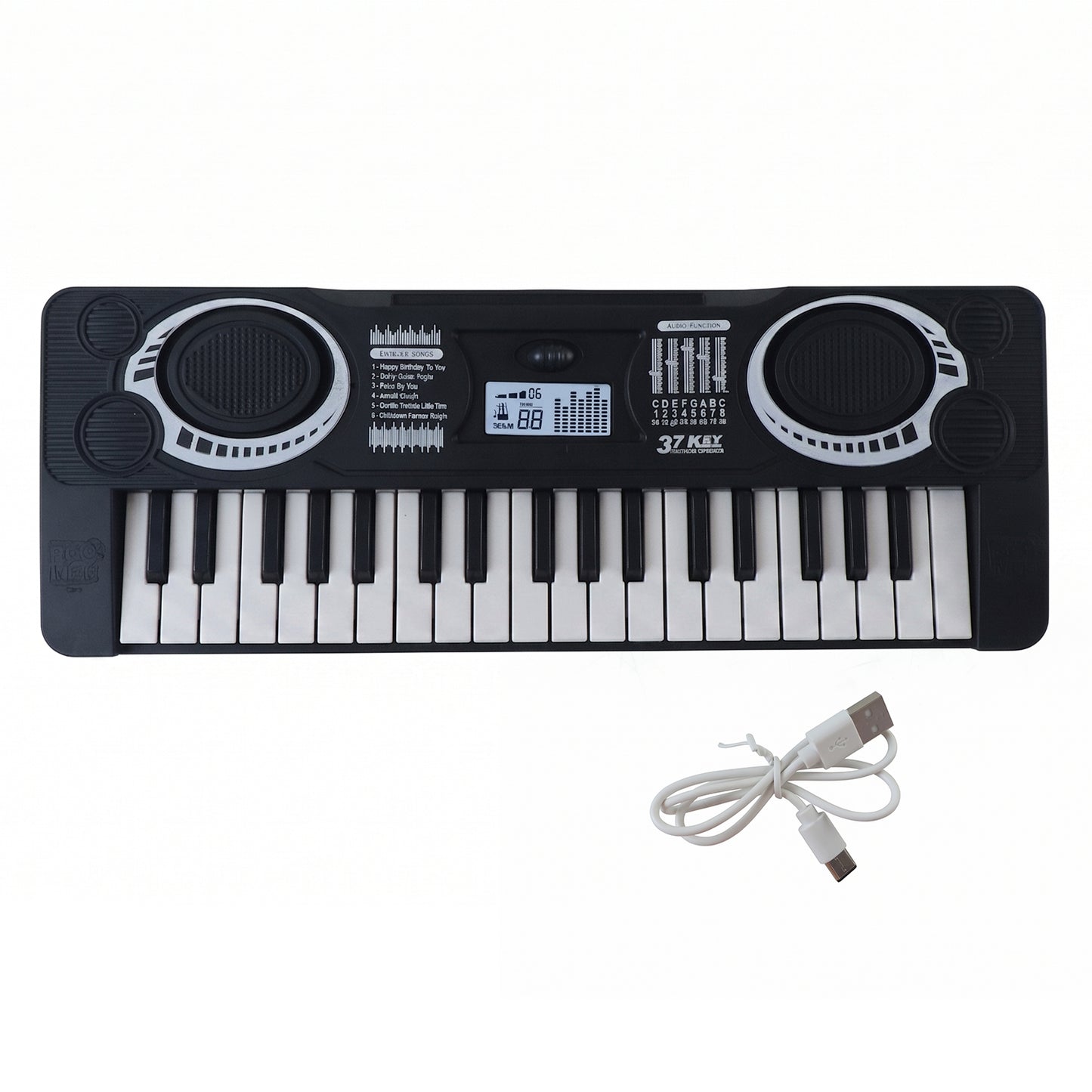 Wukusy electronic musical keyboard toy for kids with colorful keys and multiple sound options, mini piano ideal for young children.