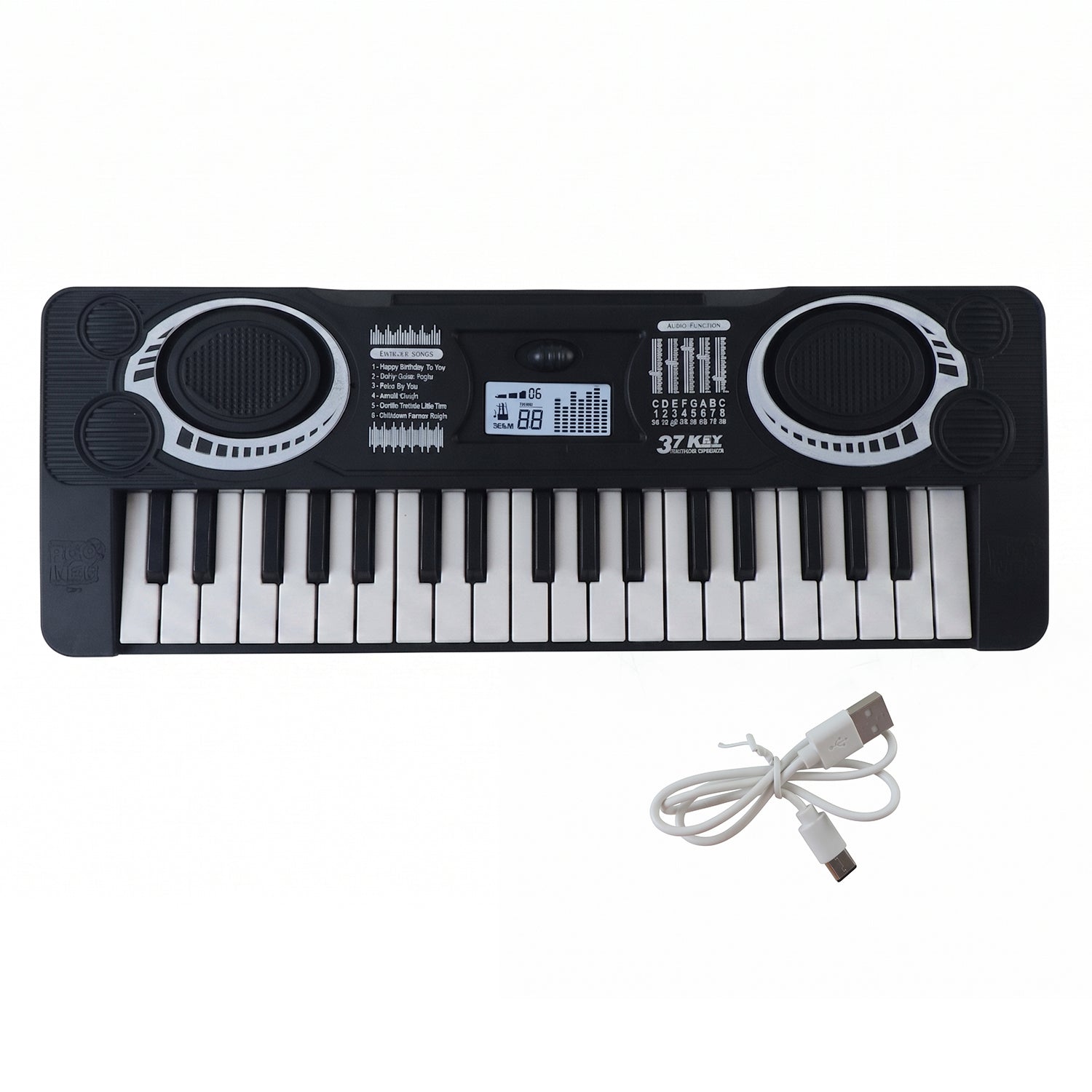 Wukusy electronic musical keyboard toy for kids with colorful keys and multiple sound options, mini piano ideal for young children.