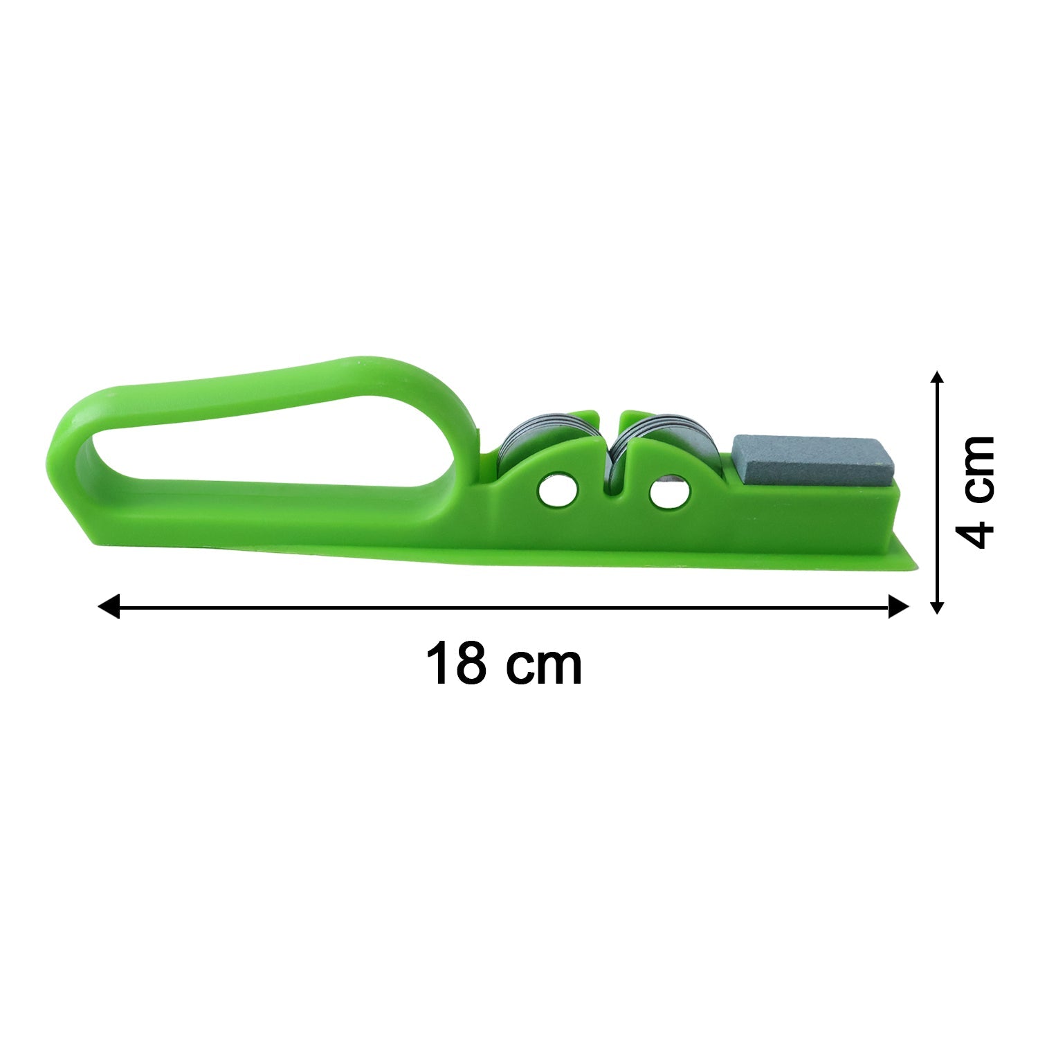 Wukusy handheld knife sharpener with grip handle, manual blade sharpening tool for kitchen knives, black and silver design
