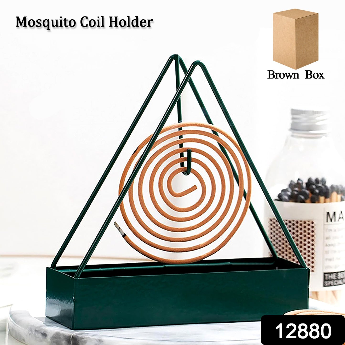 Wukusy triangular iron mosquito coil holder frame for outdoor use, stylish hanging mosquito repellent incense holder.