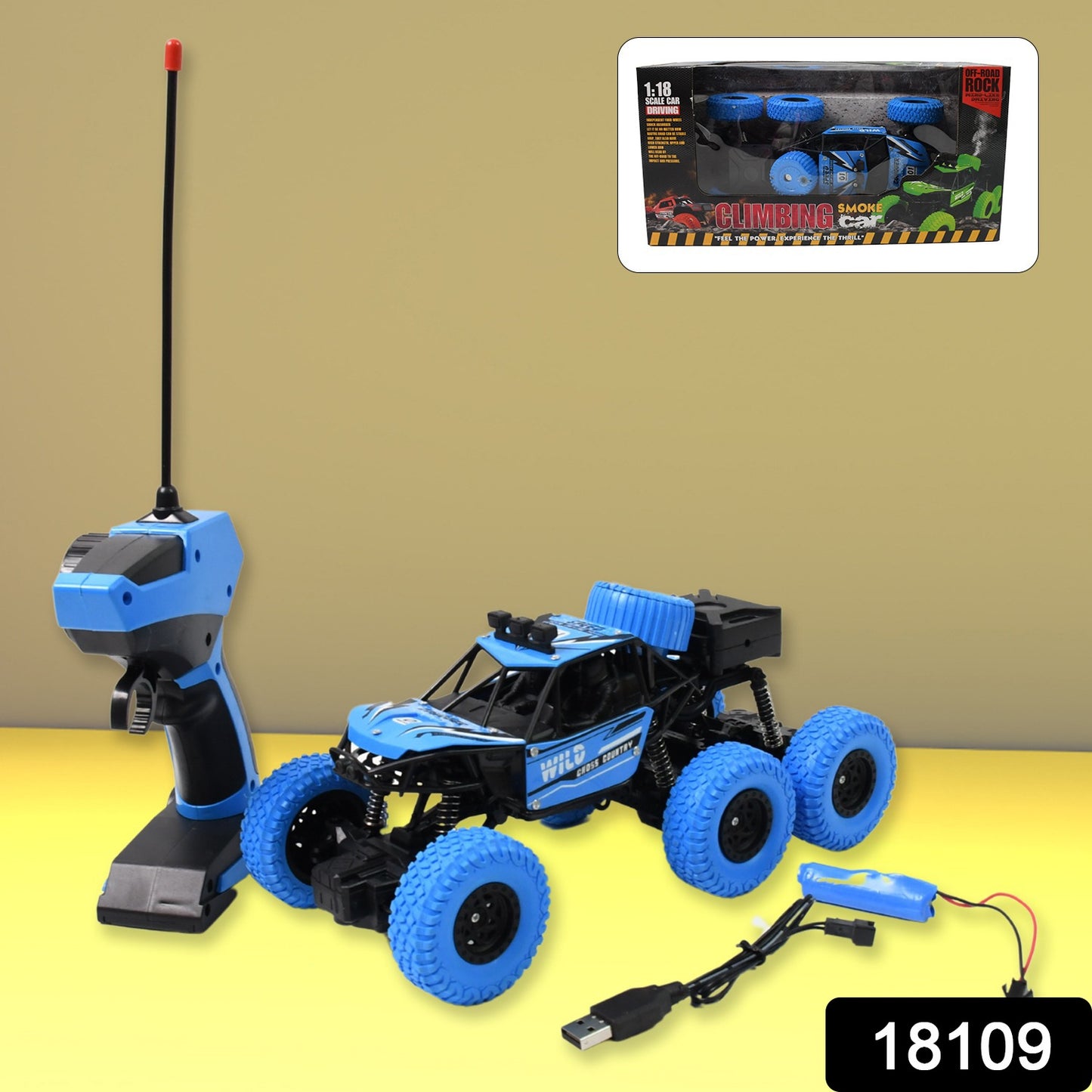 Wukusy Rock Climber Car with 8 wheels, remote control, climbing toy vehicle, battery not included, suitable for kids' outdoor play