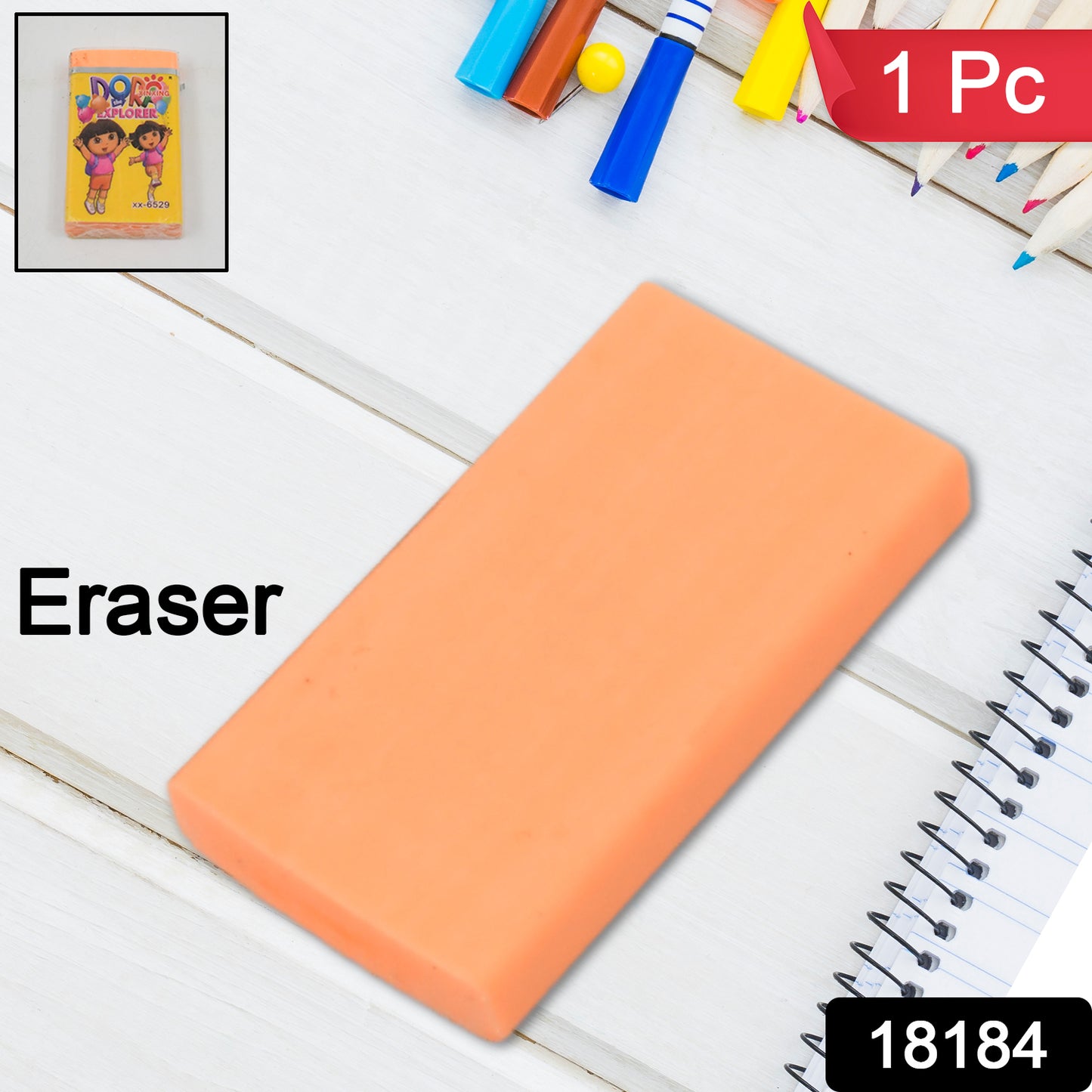 Wukusy fancy stylish office eraser with mixed design, single piece, colorful and decorative for stationery use