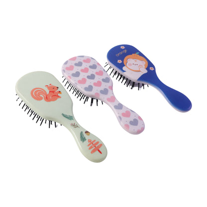 Colorful mix design kids hair comb by Wukusy, featuring fun, vibrant patterns and durable plastic for gentle detangling.