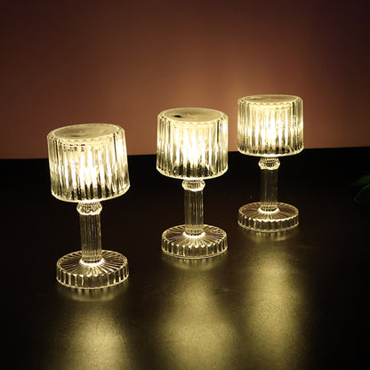 Set of 6 Wukusy LED crystal-effect table lamps for home decor, featuring elegant design with shimmering crystal-like details.
