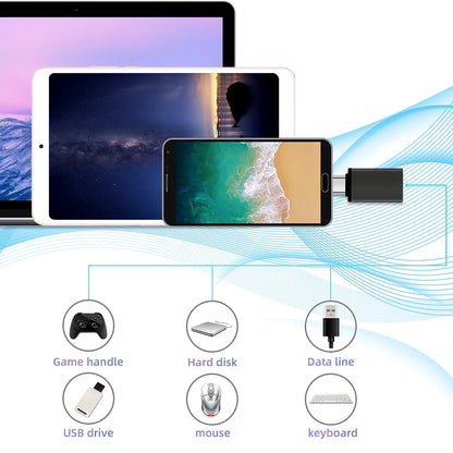 Wukusy Type-C OTG adapter pen drive connected to a smartphone, showing compact design and USB-C port for data transfer.