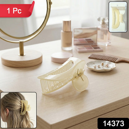 Wukusy elegant large hair claw clip holding up thick hair, made of smooth black plastic, 1-piece, stylish and functional accessory