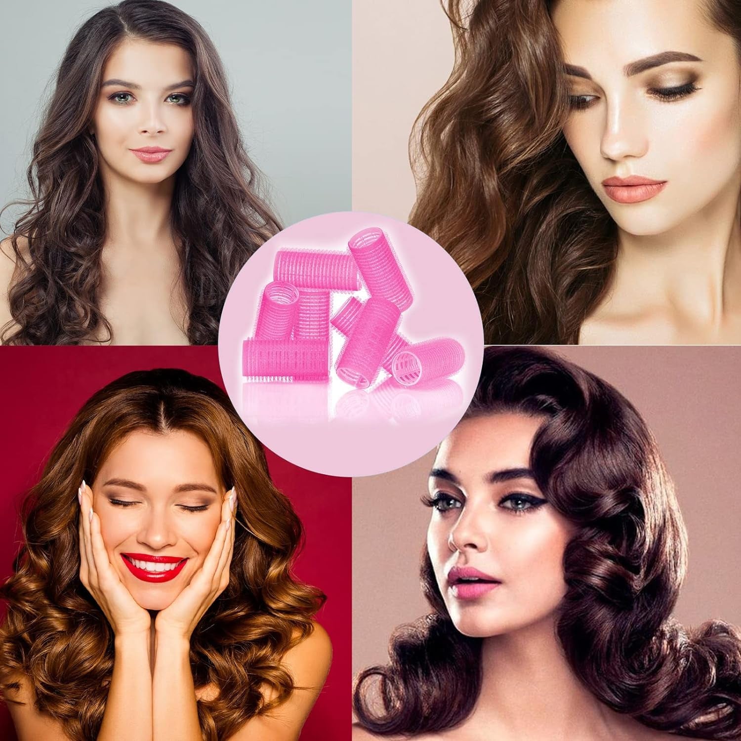 Set of six Wukusy premium self-grip hair rollers for easy, secure curling without pins or clips.