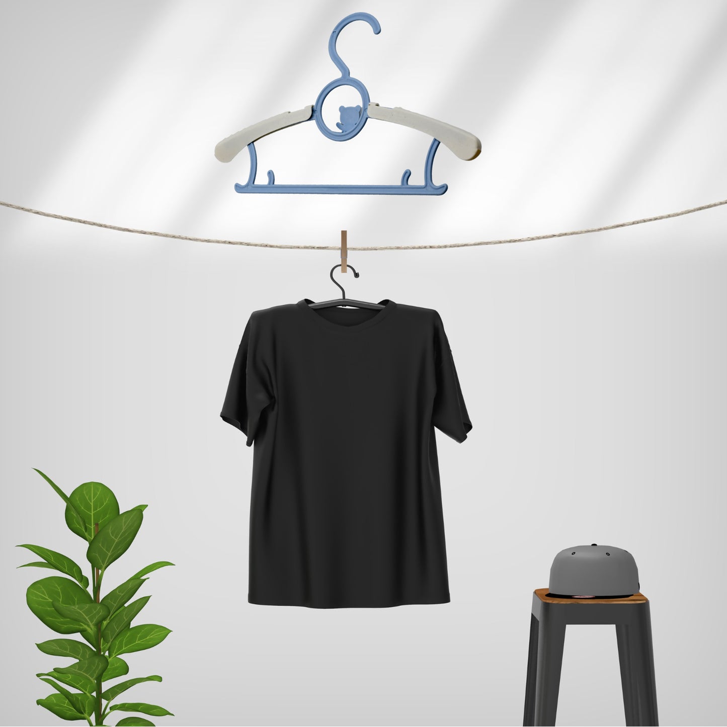 Set of five Wukusy large plastic adjustable child dress hangers with space-saving design, lightweight for clothes, coats, and shirts.