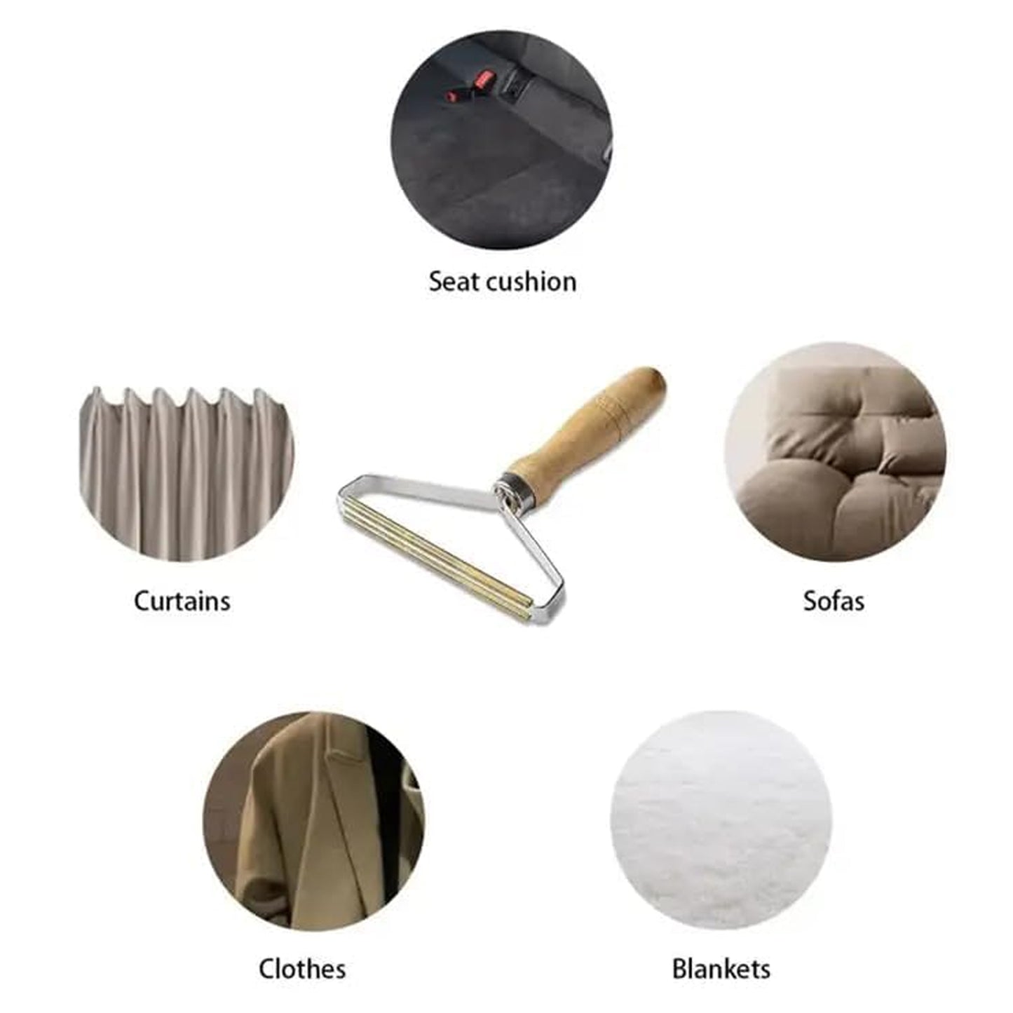 Wukusy portable double-sided lint remover for home improvement, featuring a compact design and dual cleaning surfaces.
