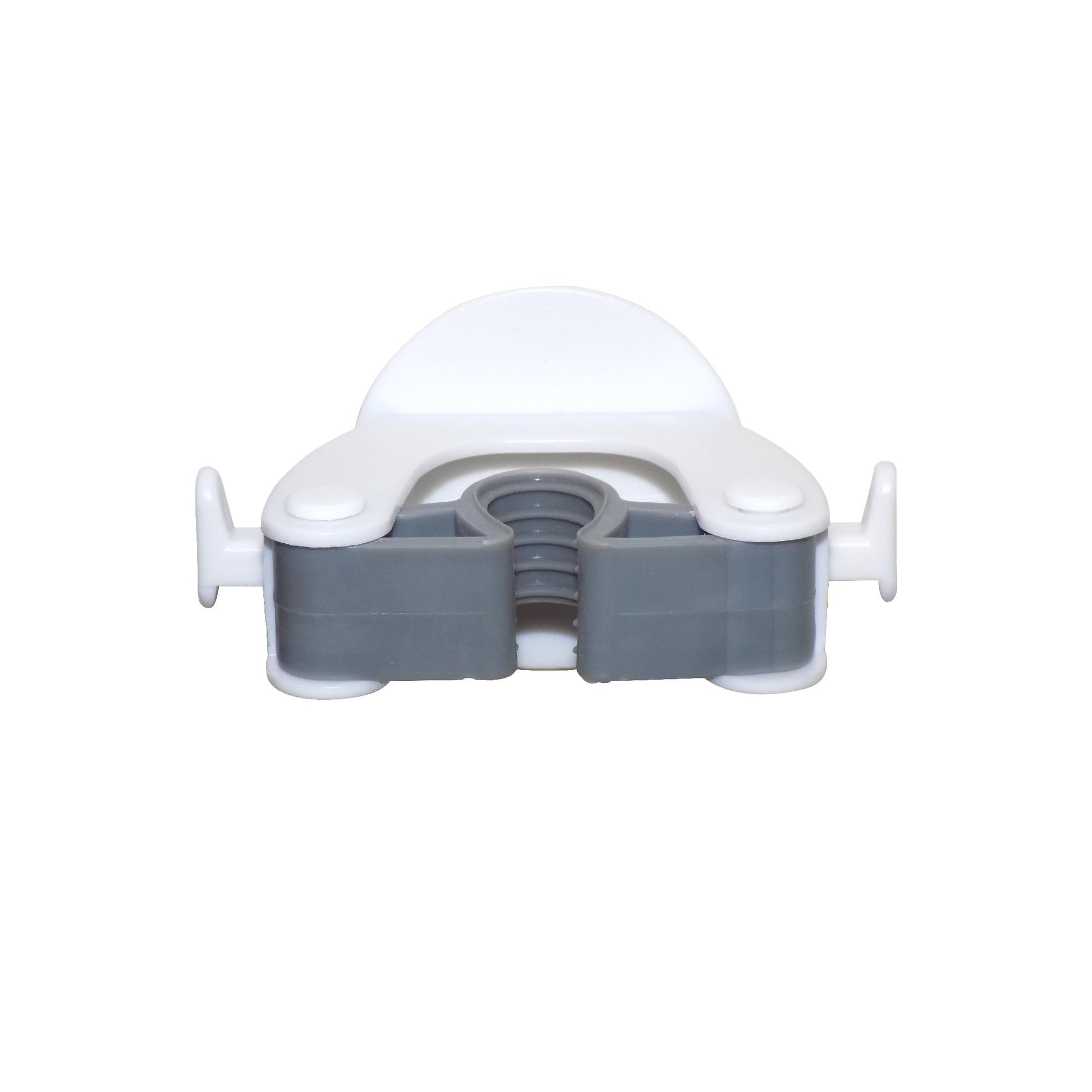 Wukusy 1670 Mop and Broom Holder mounted on wall, holding cleaning tools with hooks and secure slots for organization.