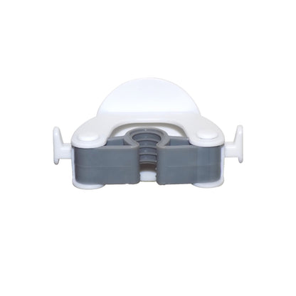 Wukusy 1670 Mop and Broom Holder mounted on wall, holding cleaning tools with hooks and secure slots for organization.