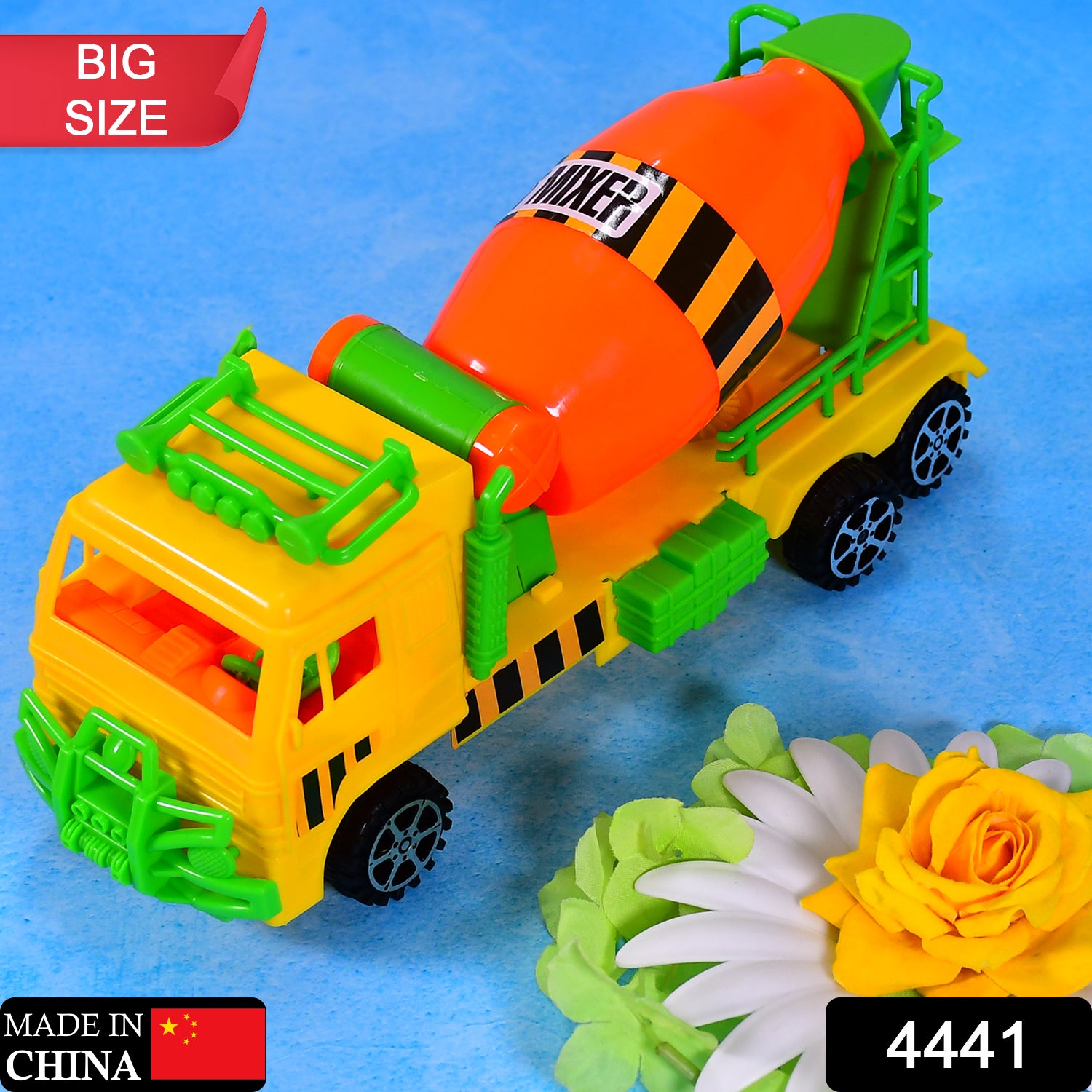 Wukusy cement mixer truck pushback toy for kids, durable plastic construction with colorful details, ideal for imaginative play