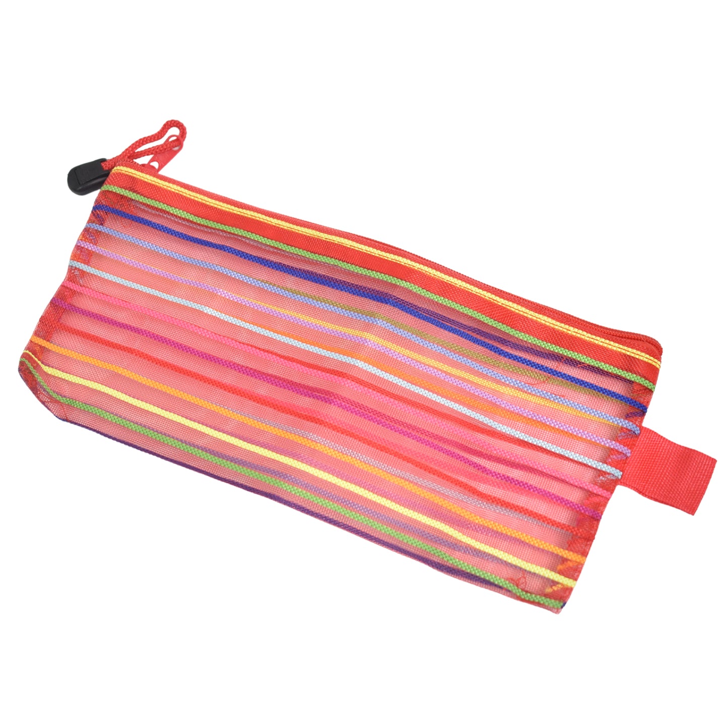 Transparent nylon mesh zippered pouch by Wukusy, ideal for office organization and multi-purpose storage.