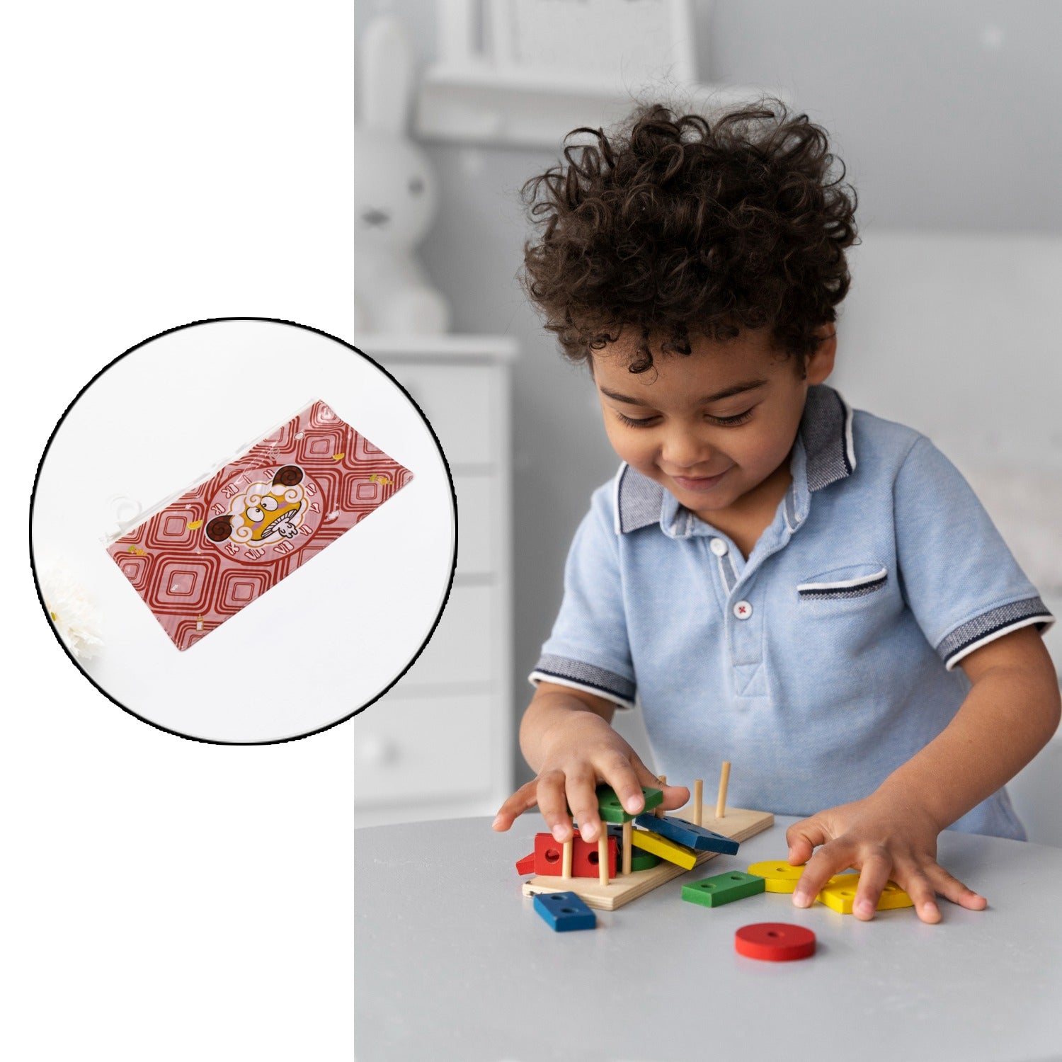 Wukusy 10-in-1 kids' toy set with ten small toys for curiosity and play, featuring colorful and varied toy designs.