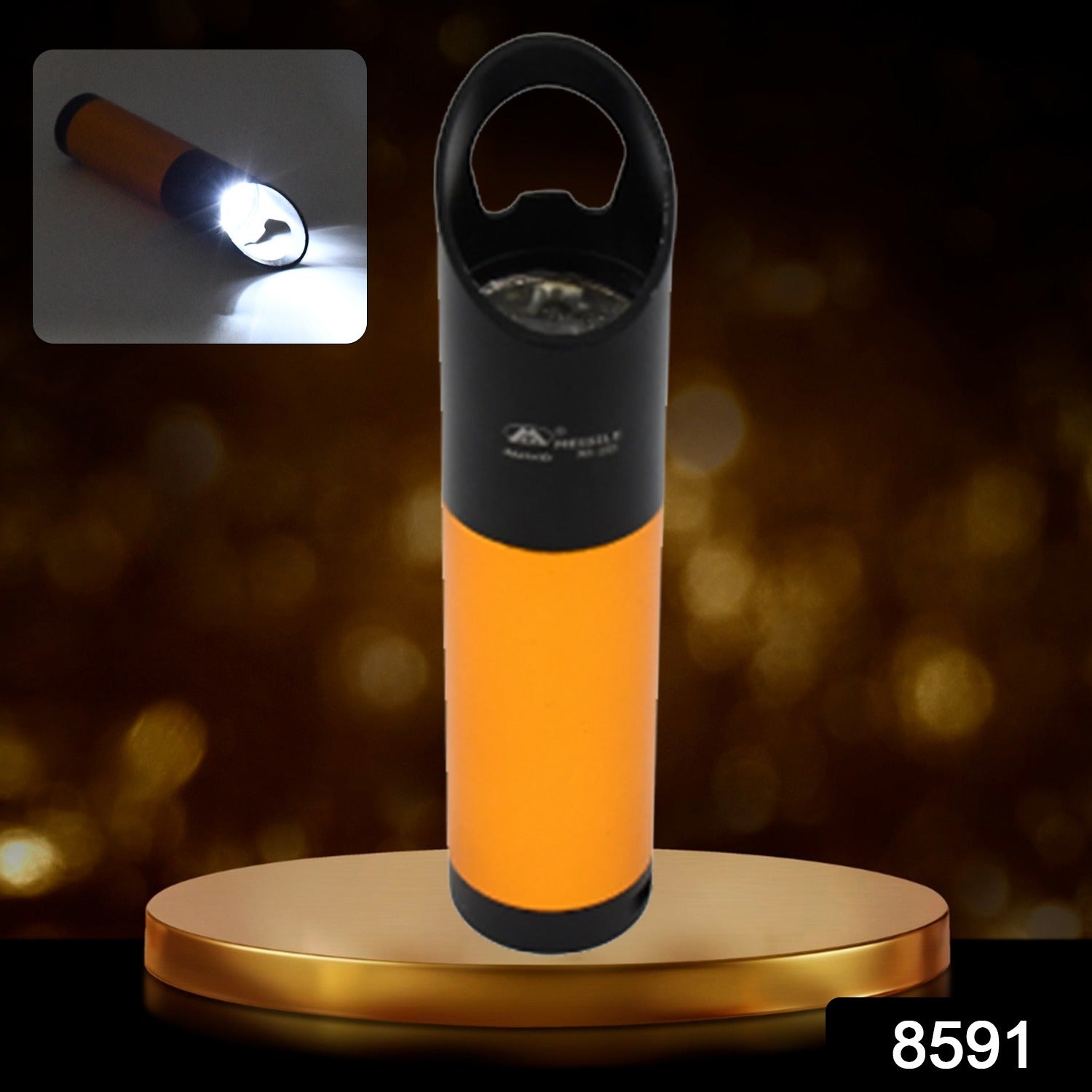 Wukusy portable mini flashlight with 9 LED lights, compact pen-style design, battery operated, ideal for emergency use.