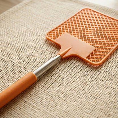 Wukusy plastic fly swatter with extendable 63 cm handle, designed for easy pest control and outdoor use.
