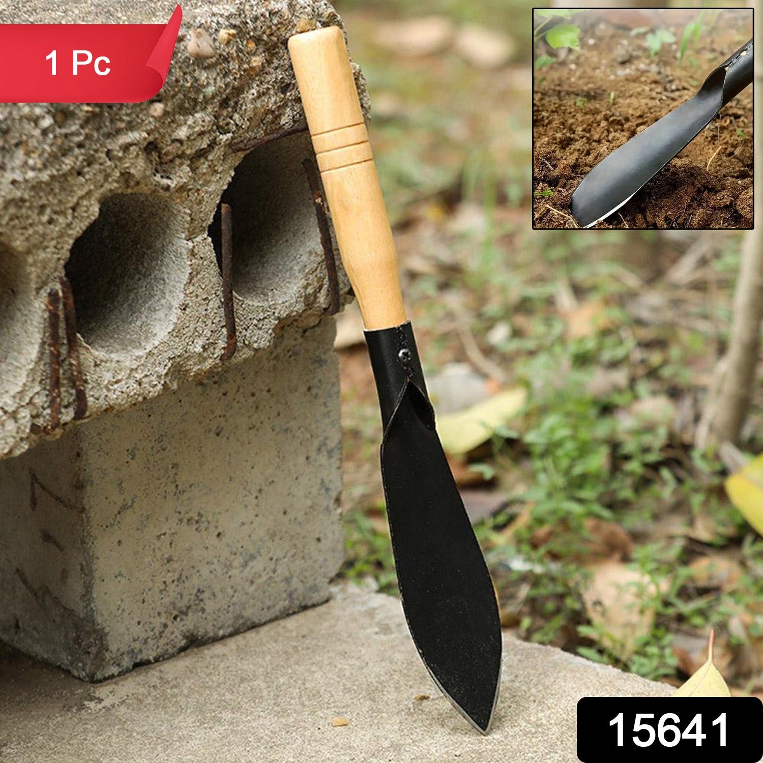 Wukusy heavy duty gardening trowel with wooden handle, ideal for planting and digging in the garden, durable and ergonomic design