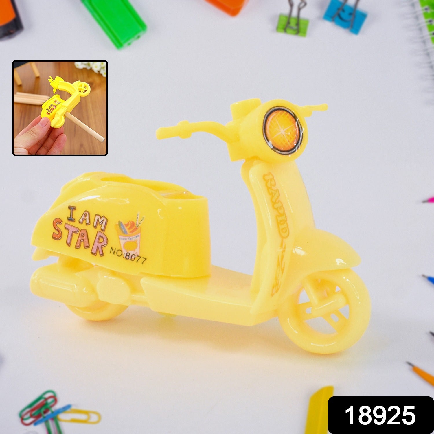 Wukusy bike-shaped pencil sharpener, a fun office stationery accessory with a creative bike design for workspaces.