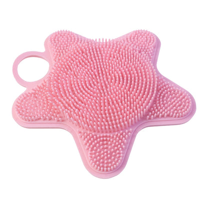 Wukusy 3-in-1 silicone scalp massager brush for face, hair, and body cleansing, featuring soft silicone bristles and ergonomic design.