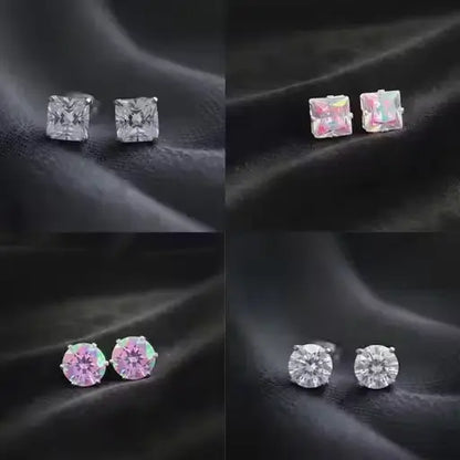 Ekom Jewelry Premium Stud Earrings Set featuring elegant gold and silver stud earrings on a white background.