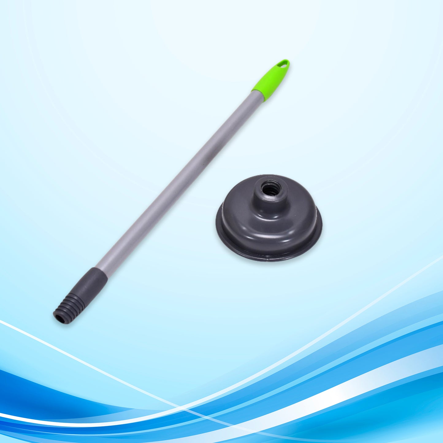 Wukusy 4031 toilet plunger with rubber cup and handle for clearing clogs in bathroom toilets and sinks.