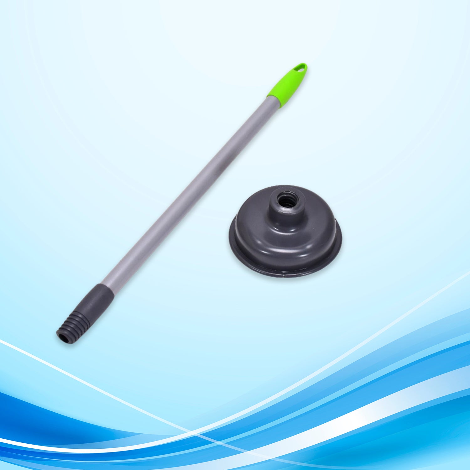 Wukusy 4031 toilet plunger with rubber cup for clearing clogs in toilets and sinks, suitable for home, commercial, and industrial use.