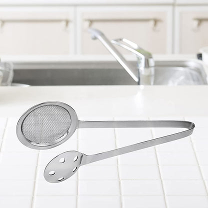 Wukusy Apex stainless steel skimmer serving tongs with long handles for kitchen and food serving use