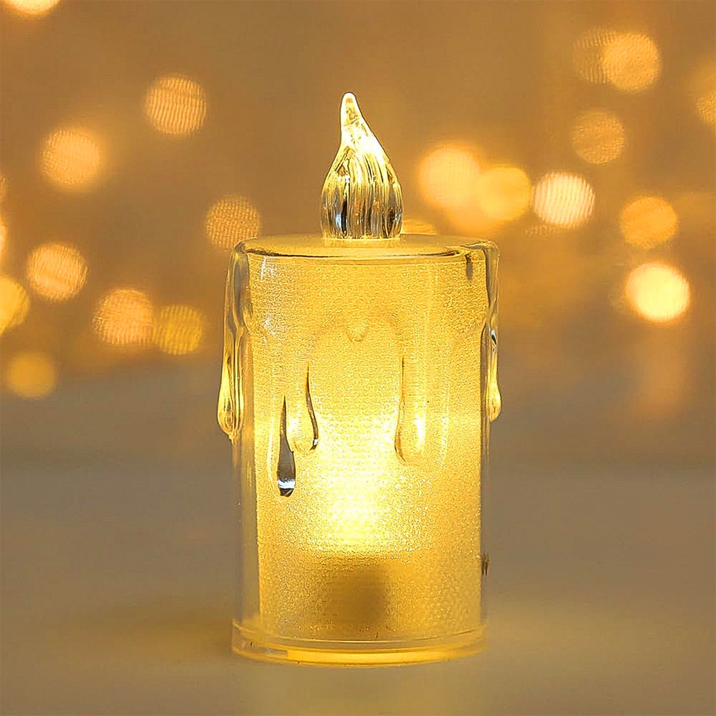 Wukusy 6240a simple crystal candles for home decoration, featuring elegant candle lights on a decorative surface.