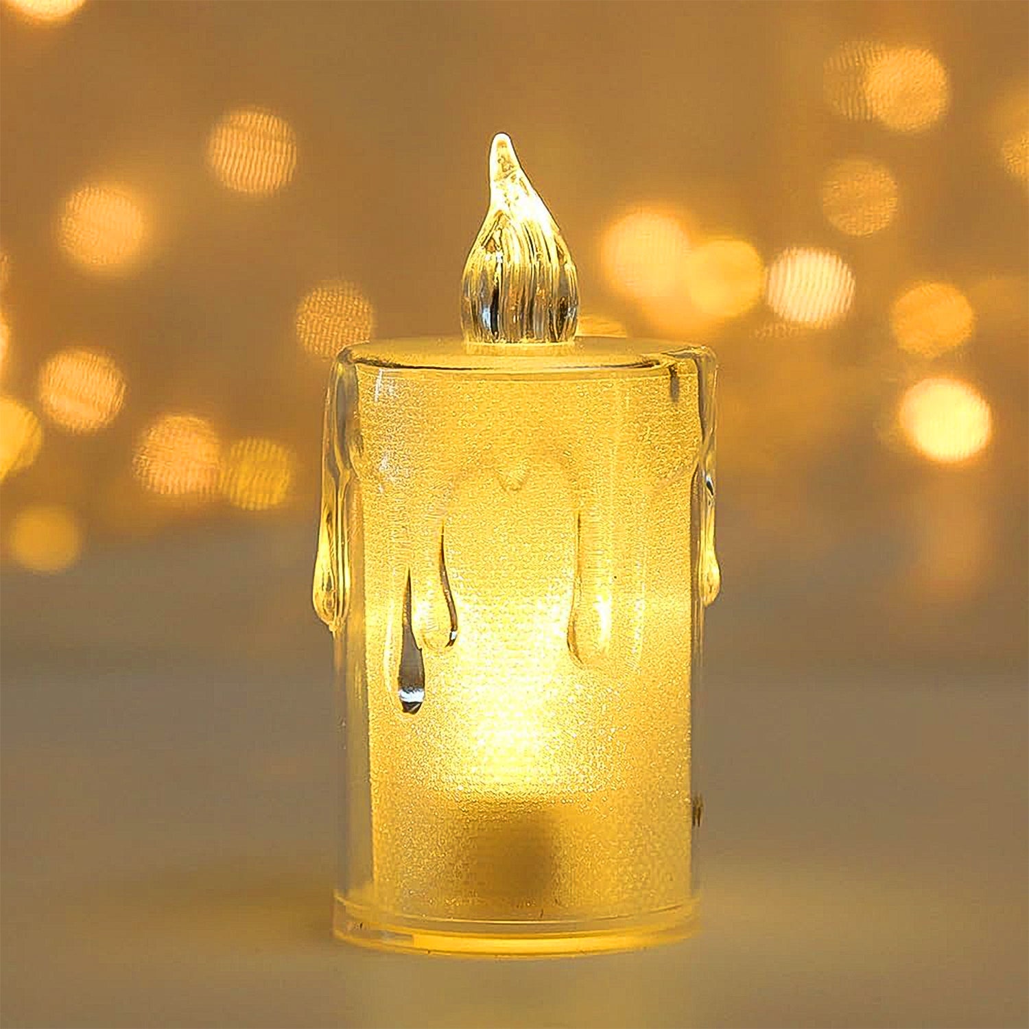 Wukusy 6240a simple crystal candles for home decoration, featuring elegant candle lights on a decorative surface.