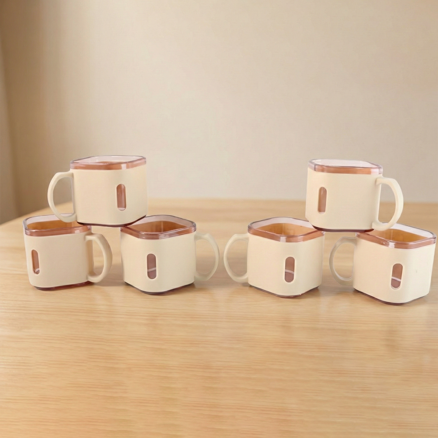 Premium Square Shape Tea Cup Set  6-piece (150 Ml)