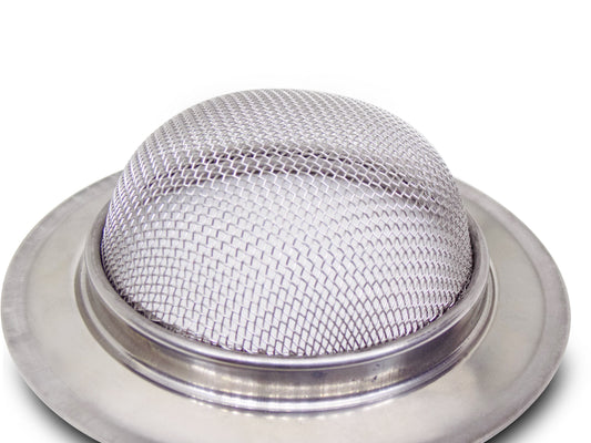 Wukusy 0791 medium stainless steel sinkwash basin drain strainer in a kitchen sink.