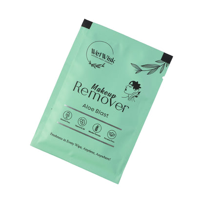 Wukusy makeup remover wet wipes for facial cleansing, single pack, soft and gentle cloth for removing makeup and dirt from skin.