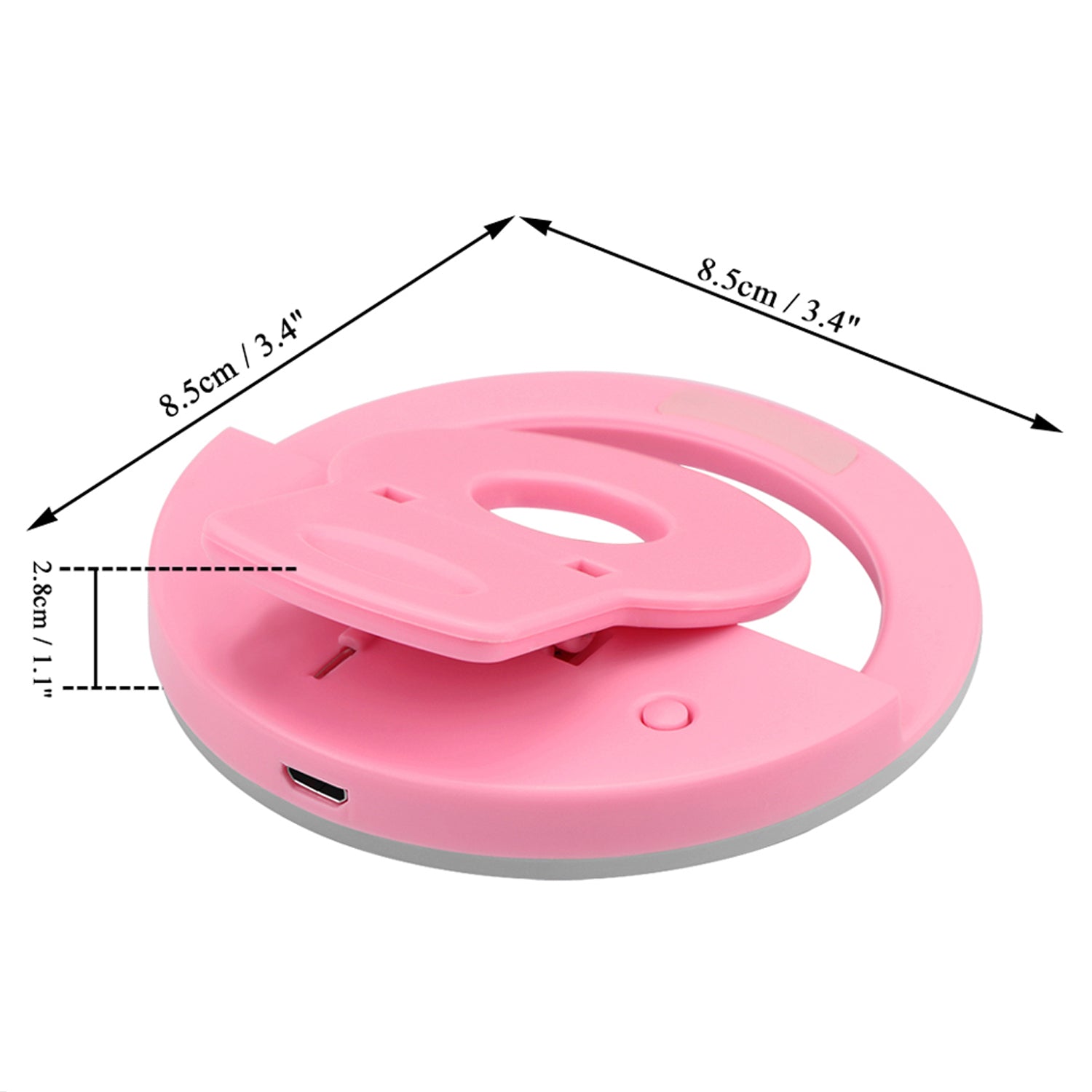Wukusy 4785 Selfie Ring Light illuminating face for selfies and videos with bright, even lighting during content creation.