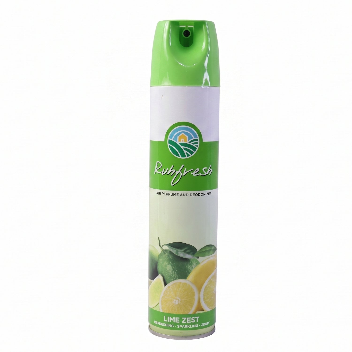 Wukusy Lime Zest air freshener spray bottle, 220ml, with fresh lime scent visible in a sleek container.